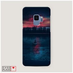 Чехол Пластиковый Samsung Galaxy S9 Лодка в закате Case Place
