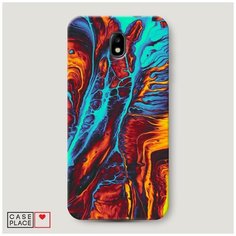 Чехол Пластиковый Samsung Galaxy J5 2017 Желто-голубой флюид Case Place