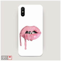 Чехол Пластиковый Xiaomi Redmi 9A Потекший блеск на губах Case Place