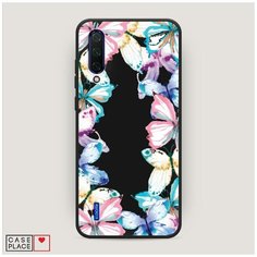 Чехол силиконовый Матовый Xiaomi Mi A3 Lite Рамка из бабочек Case Place