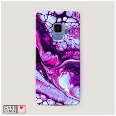 Чехол Пластиковый Samsung Galaxy S9 Розовый флюид арт Case Place