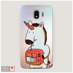 Чехол Пластиковый Samsung Galaxy J4 Единорог и телевизор Case Place