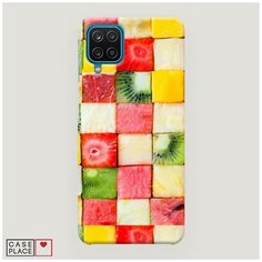Чехол Пластиковый Samsung Galaxy A12 Фруктовые кубики Case Place