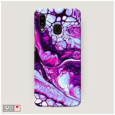 Чехол Пластиковый Samsung Galaxy A30 Розовый флюид арт Case Place