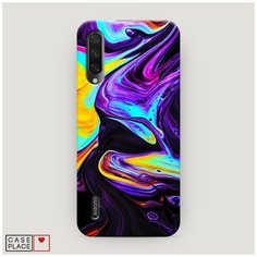 Чехол Пластиковый Xiaomi Mi A3 Фиолетовый флюид арт Case Place