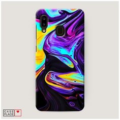 Чехол Пластиковый Samsung Galaxy A30 Фиолетовый флюид арт Case Place