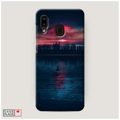 Чехол Пластиковый Samsung Galaxy A30 Лодка в закате Case Place