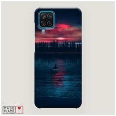 Чехол Пластиковый Samsung Galaxy A12 Лодка в закате Case Place