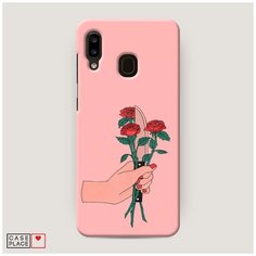 Чехол Пластиковый Samsung Galaxy A30 Розы и нож Case Place