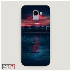 Чехол Пластиковый Samsung Galaxy J6 2018 Лодка в закате Case Place