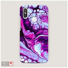Чехол Пластиковый Xiaomi Mi 8 Розовый флюид арт Case Place