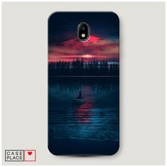 Чехол Пластиковый Samsung Galaxy J5 2017 Лодка в закате Case Place