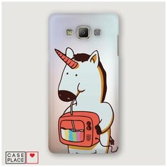 Чехол Пластиковый Samsung Galaxy A7 Единорог и телевизор Case Place
