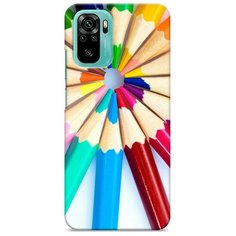 Пластиковый чехол "Цветные карандаши" на Xiaomi Redmi Note 10 / Сяоми Редми Нот 10 Case Place