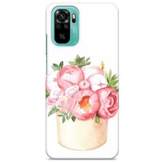 Пластиковый чехол "Коробка с пионами" на Xiaomi Redmi Note 10 / Сяоми Редми Нот 10 Case Place