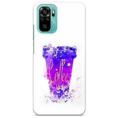 Пластиковый чехол "Кофейный стакан арт" на Xiaomi Redmi Note 10 / Сяоми Редми Нот 10 Case Place