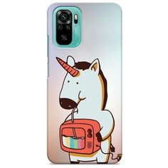 Пластиковый чехол "Единорог и телевизор" на Xiaomi Redmi Note 10 / Сяоми Редми Нот 10 Case Place