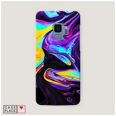 Чехол Пластиковый Samsung Galaxy S9 Фиолетовый флюид арт Case Place