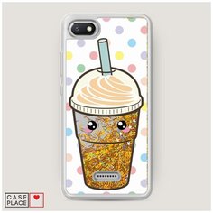 Чехол Жидкий с блестками Xiaomi Redmi 6A Милый стакан Case Place