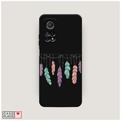 Чехол силиконовый Матовый Xiaomi Mi 10T Pro Гирлянда из перьев 2 Case Place