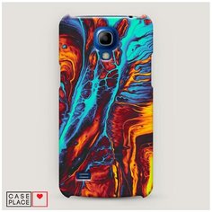 Чехол Пластиковый Samsung Galaxy S4 mini Желто-голубой флюид Case Place