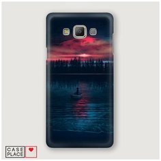 Чехол Пластиковый Samsung Galaxy A3 Лодка в закате Case Place