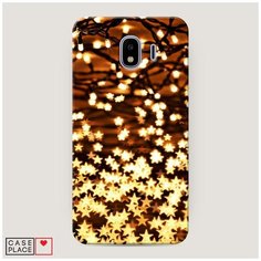Чехол Пластиковый Samsung Galaxy J4 Новогодняя гирлянда Case Place