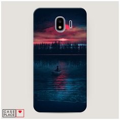 Чехол Пластиковый Samsung Galaxy J4 Лодка в закате Case Place