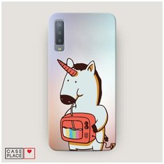 Чехол Пластиковый Samsung Galaxy A7 2018 Единорог и телевизор Case Place
