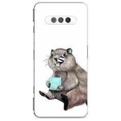 Силиконовый чехол "Бобер с кружкой" на Xiaomi Black Shark 4S / Сяоми Блэк Шарк 4S Case Place