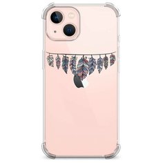 Противоударный силиконовый чехол "Гирлянда из перьев 1" на Apple iPhone 13 / Айфон 13 Case Place