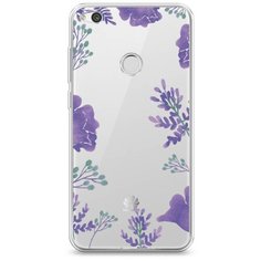Силиконовый чехол "Сиреневая цветочная рамка" на Huawei P8 Lite 2017 / Хуавей П8 Лайт 2017 Case Place