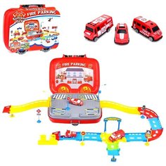 Детский игровой набор Парковка Fire Parking, 1998464 в чемодане, с машинками, 70х45х25 см Joy Toy