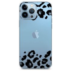 Силиконовый чехол "Окрас леопарда рамка черная" на Apple iPhone 13 Pro Max / Айфон 13 Про Макс Case Place
