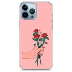 Силиконовый чехол "Розы и нож" на Apple iPhone 13 Pro Max / Айфон 13 Про Макс Case Place