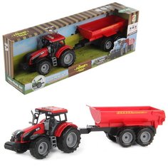 Трактор Veld co 121841 с прицепом, фрикционный механизм, красный