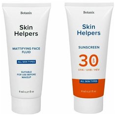 Skin Helpers Набор миниатюр: Матирующий флюид для лица 8 мл + Солнцезащитный крем SPF 30 8 мл В подарок
