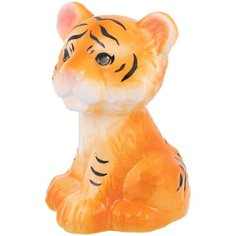 Фигурка декоративная 8,3х7х11 см Elan Gallery Задумчивый тигренок, цветная