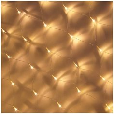 Гирлянда светодиодная сетка 1,5*1,4м 96LED, шампань, пост. свечение, провод прозрачн 220В Сноубум