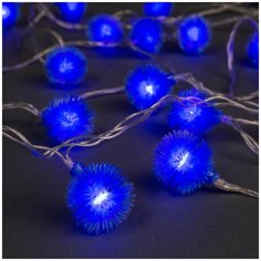 Гирлянда светодиодная "Ёжики синие" 5м 30 LED, прозрачная нить, свечение синее, 8 режимов, 220В Luazon Lighting