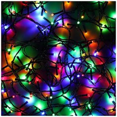 Гирлянда светодиодная "Вьюн"14м, 180LED, мультицвет, черный провод, 8 режимов, 220В Сноубум