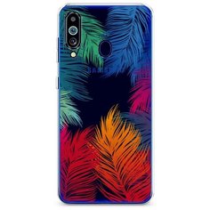 Силиконовый чехол "Рамка из перьев" на Samsung Galaxy M40 / Самсунг Гэлакси М40 Case Place