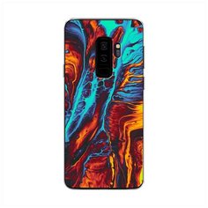 Силиконовый чехол "Желто-голубой флюид" на Samsung Galaxy S9 + / Самсунг Галакси С9 Плюс Case Place
