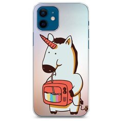Силиконовый чехол "Единорог и телевизор" на Apple iPhone 12 mini / Айфон 12 Мини Case Place