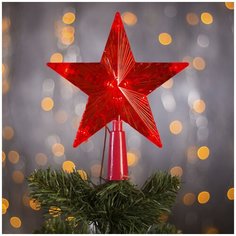 Гирлянда звезда Красная ёлочная 15*15см 10 LED, пластик, 2м провод Luazon Lighting