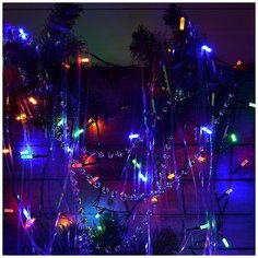 Гирлянда светодиодная "Вьюн" 9м, 100LED-призма, яркий мульти, 8 режимов, черный провод, 220В Сноубум