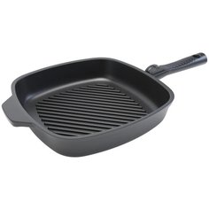 Сковорода-гриль НЕВА МЕТАЛЛ ПОСУДА Ферра индукция 59428G, съемная ручка, 28 см