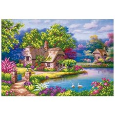 Домик в цветах (рис. на ткани 39х27) 39х27 Магия канвы КС-073 Магия Канвы КС-073