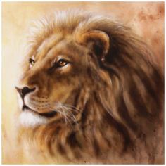 Алмазная мозаика вышивка Mazari Лев 25 х 25 см картина холст | полная выкладка