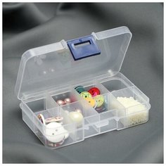 Арт Узор Органайзер для декора, со съёмными ячейками, 8 отделений, 10,5 × 6,7 × 2,2 см, цвет прозрачный